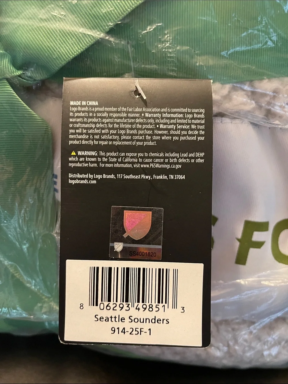 MLS Seattle Sounders NWT Sherpa Throw Blanket